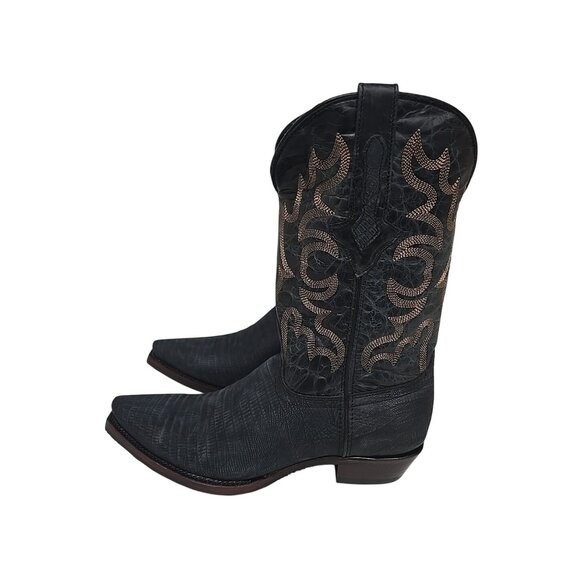 Dingo Men's DI 107 The Duke Snip Leather Pull On Western Boot Navy Size 11D - Picture 4 of 6